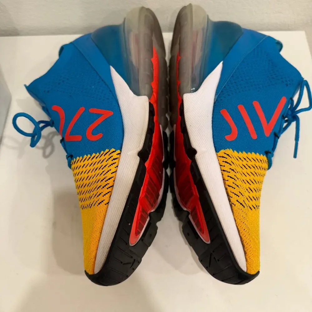 Nike Air Max 270 Flyknit Blue Orbit Shoes AO1023-800 Men’s Size 12 Sneakers